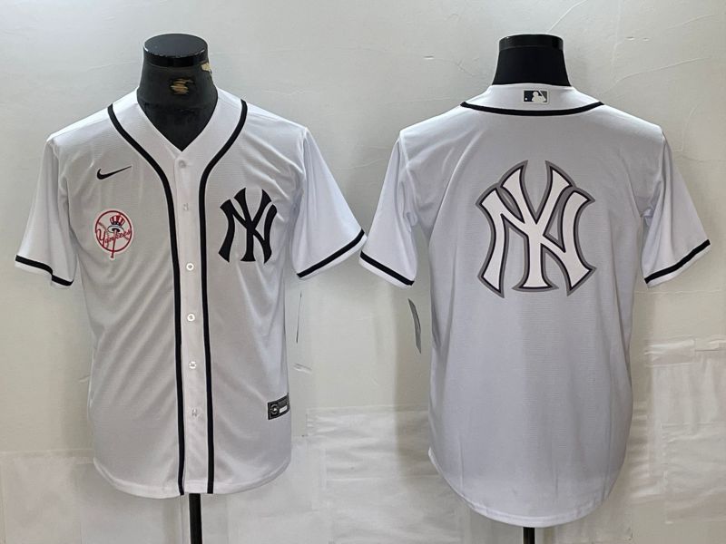 Men New York Yankees Blank White Third generation joint name Nike 2024 MLB Jersey style 9